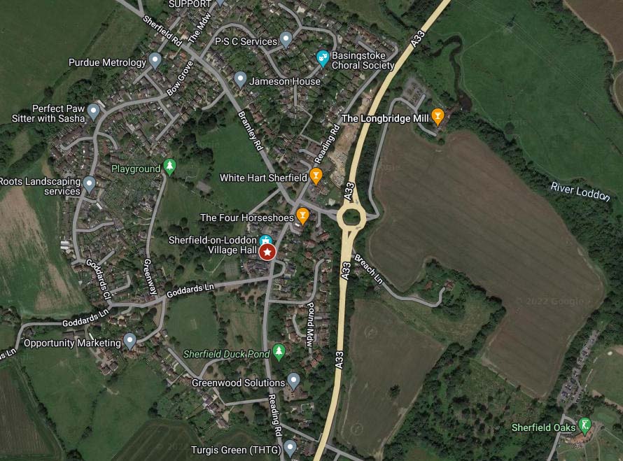 Sherfield Village Hall map